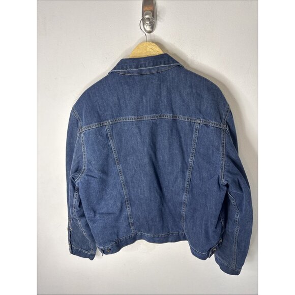 Carhartt Sherpa Lined Denim Jacket Men’s L Blue Jean Trucker J292 ABL - Picture 4 of 6